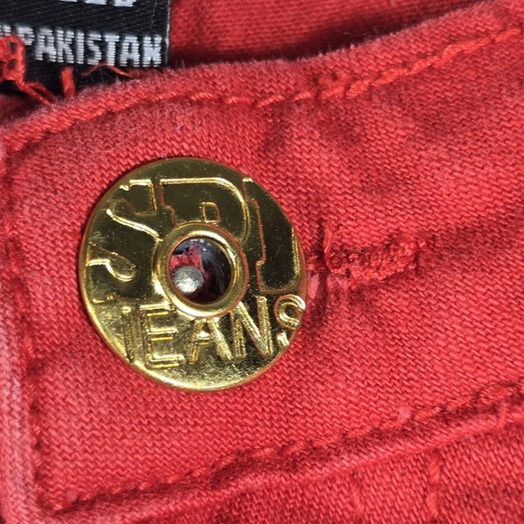 South Pole Straight Leg Jeans‎ Women's 3 Jrs Red Pockets Academia Y2K Casual VTG - Picture 5 of 11